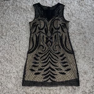Hand Beaded Black Cocktail dress